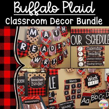 Buffalo Plaid Farmhouse Classroom Decor Bundle By Differentiation Corner