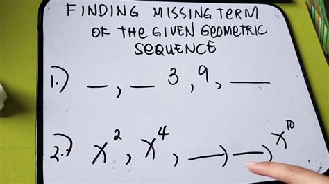 Finding Missing Term Of Geometric Sequence Youtube