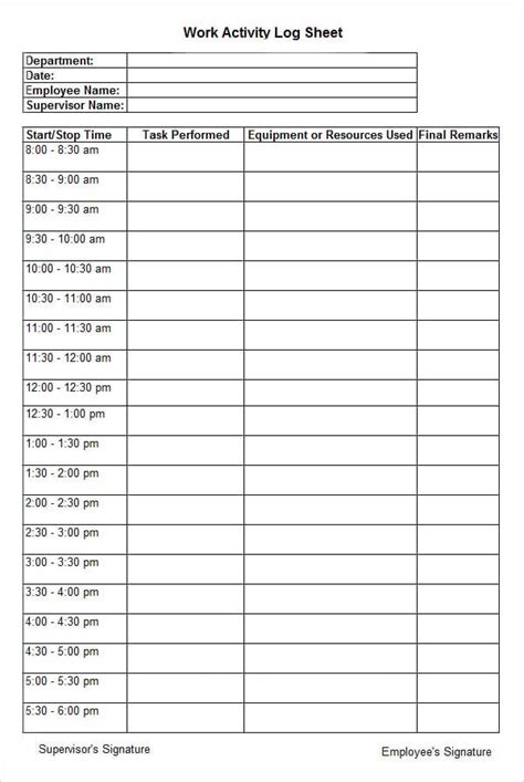 Action Log Template Excel