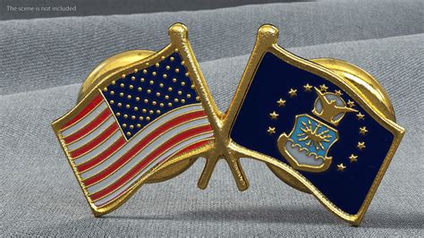 Us And Air Force Lapel Pin 3d Model 19 3ds Blend C4d Fbx Max Ma Lxo Obj Free3d