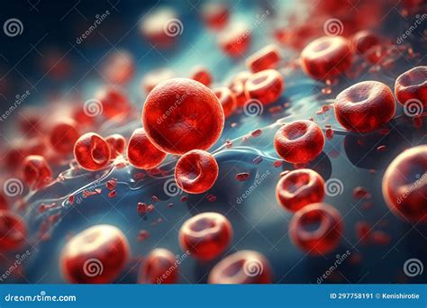 Close Up 3d Model Of Red Blood Cells Stock Illustration Illustration