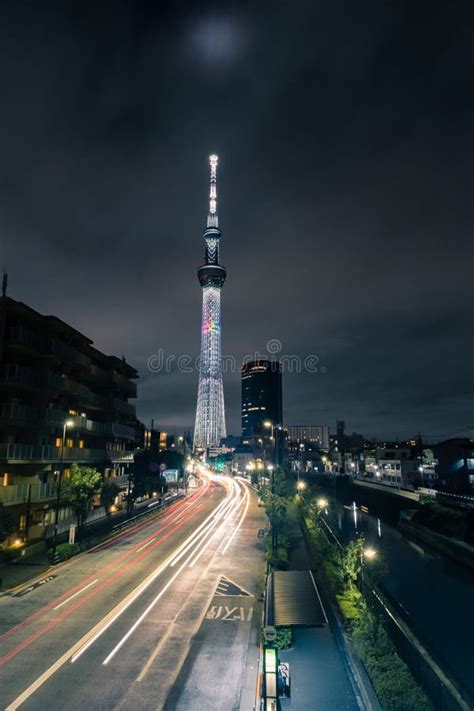 Tokyo Skytree Tower View at Night. Editorial Photography - Image of ...