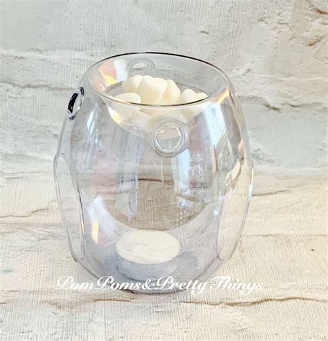 Grey Pearl Glass Wax Melt Burner Glass Wax Burner Mothers Day T