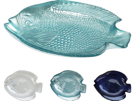 Fish Shaped Glass Bowl 16cm 3 Assorted Colours - Lava.mt