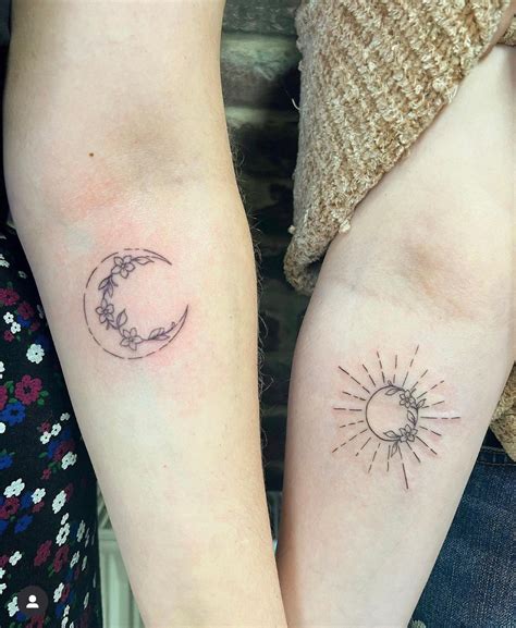 Matching Temporary Tattoo Sun And Moon Tattoo Black Tattoo Meaningful Tattoo Couples Tattoo