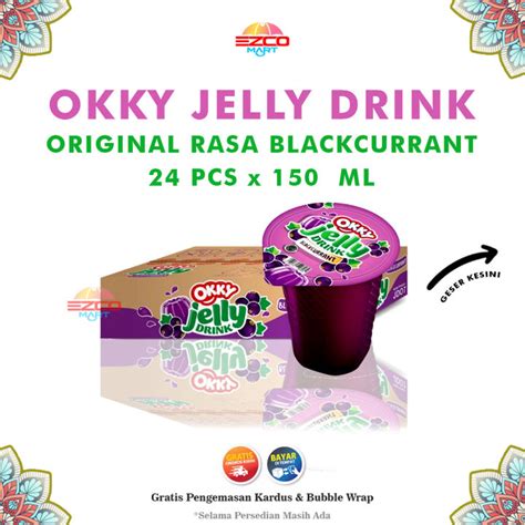 Minuman Okky Jelly Drink Rasa Blackcurant Anggur Isi 24 Pcs X 150 Ml