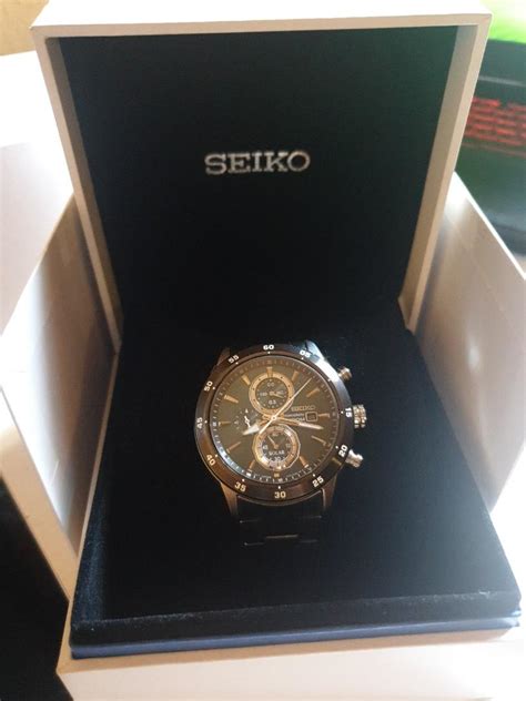 SEIKO Analogue Quartz 1 5 Chrono Cal 8T67 Solar Luxury Watches On