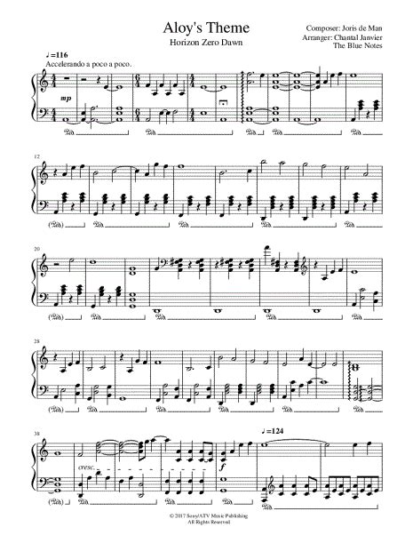 The Blue Notes Aloys Theme Sheet Music Piano Solo In A Minor