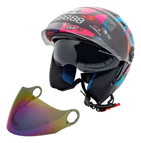 Capacete Aberto E Viseira Camale O X Open Fox Fw Oculos