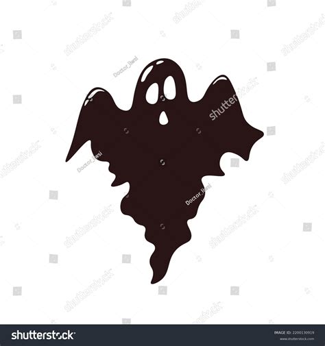 Vector Halloween Illustration Silhouette Ghost Use Stock Vector ...