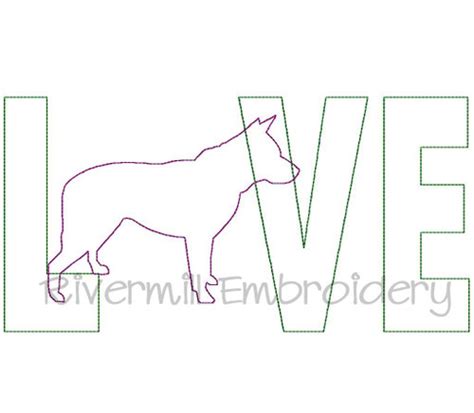 Raggy Applique Blue Heeler Love Machine Embroidery Design Rivermill