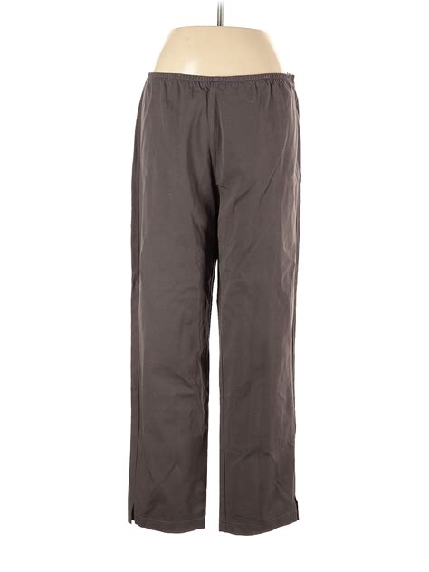 Eileen Fisher Solid Brown Gray Casual Pants Size M Off Thredup