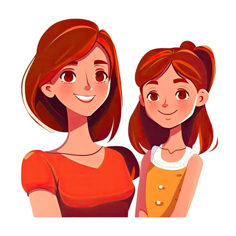 Mother And Daughter Cartoon 22972752 Png