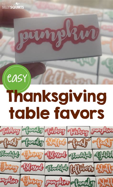 Easy Thanksgiving dinner table favors with printable cutouts - My Silly ...