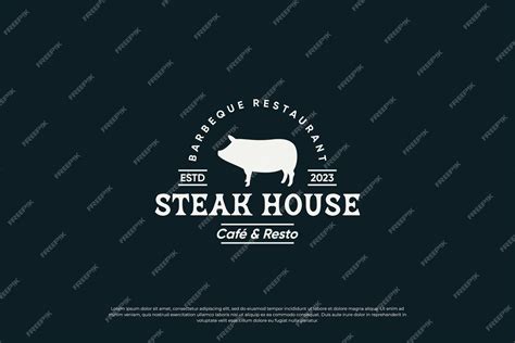 Premium Vector Steak House Barbecue And Grill Logo Design Retro Label For Restaurant