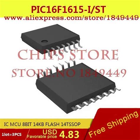 Env O Gratis Electr Nica PIC16F1615 I ST IC MCU 8BIT 14KB FLASH 14TSSOP