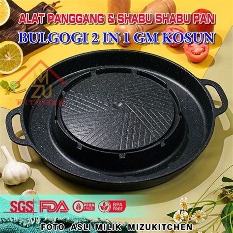 Jual BULGOGI PAN 2IN1 GM COD Alat Pemanggang Grill Pan SHABU SHABU