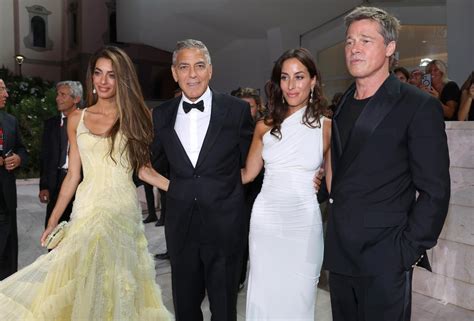 George And Amal Clooney Double Date With Brad Pitt And Ines De Ramon