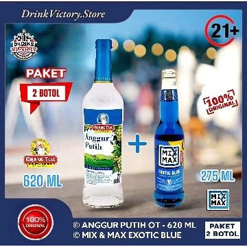 Jual Paket 2 Anggur Putih OT Mix Max Exotic Blue Botol Besar