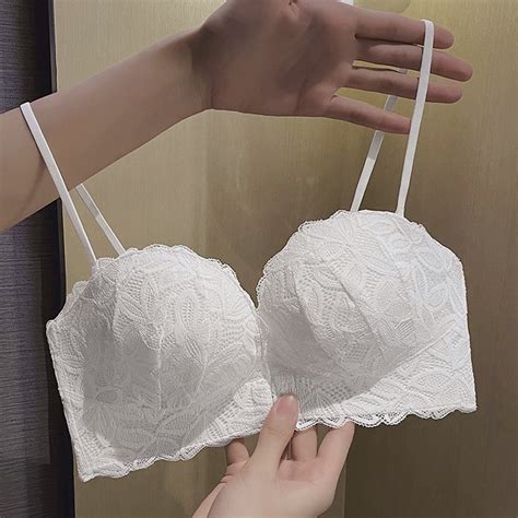 Sexy Lace Women S Backless Strapless Bra Front Closure Thick Cup Push Up Lingerie Removable