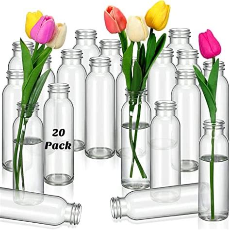 Amazon Nuogo 20 Pieces Glass Bud Vase In Bulk Clear Small Flower