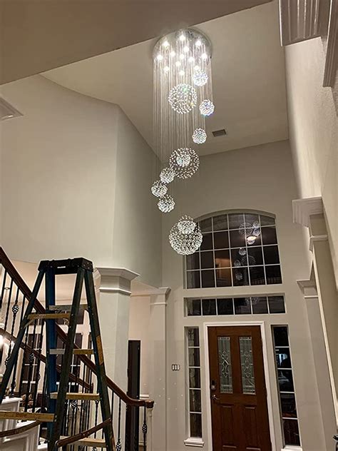 ください SILJOY W31 5 X H86 6 Large Raindrop Chandelier 11 Sphere Spiral