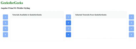 Angular PrimeNG PickList Styling GeeksforGeeks