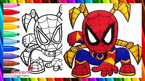 How To Draw The Iron Spider Spider Man Easy Draw And Color Iron Spider Youtube