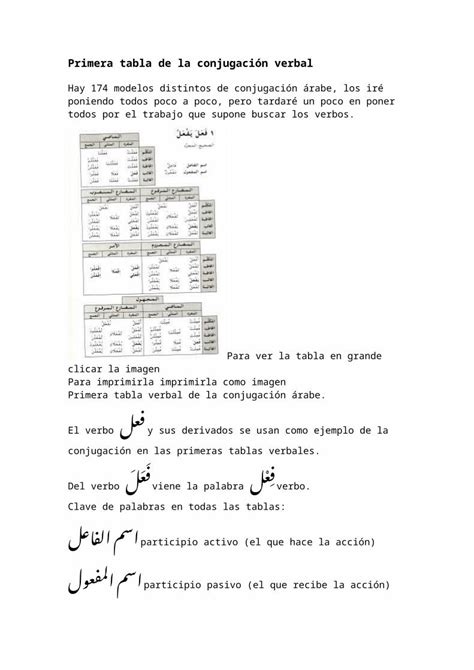 Doc Primera Tabla De La Conjugación Verbal Dokumentips