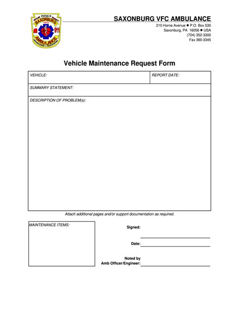 Vehicle Maintenance Request Form Excel Fill Out Sign Online DocHub