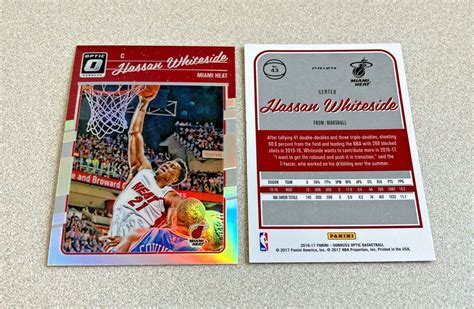 Panini Donruss Optic Silver Purple Prizm Hassan Whiteside