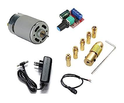 QBM Combo 12v 555 DC Motor 12000rpm High Speed With Drill Chuck Kit For