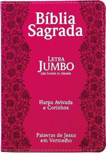 Bíblia Sagrada Feminina Letra Jumbo Harpa Pink Frete grátis