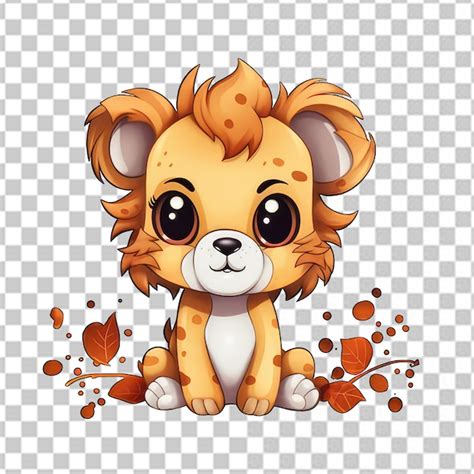 Premium Psd Adorable Cartoon Animated Lion Cub In Png