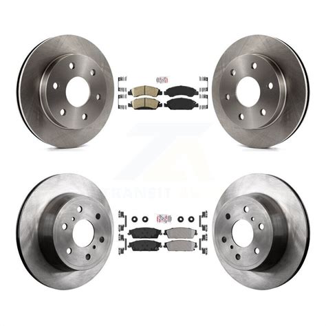 Front Rear Integrally Molded Pads And Disc Brake Rotors Kit For Gmc