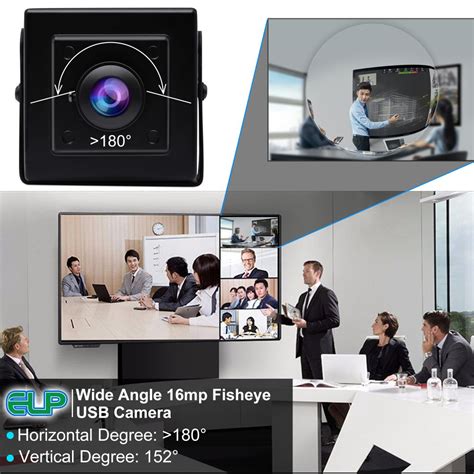 Elp Mp Ultral Hd Webcam Wide Angle Pc Camera Fisheye Lens Degree