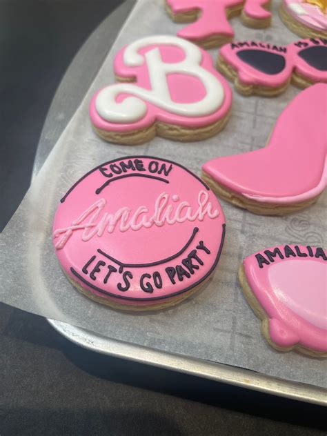 Barbie Themed Sugar Cookies For Birthday Bach Summer Party Etsy