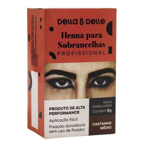 Comprar Henna Para Sobrancelhas Castanho Médio 8G Della e