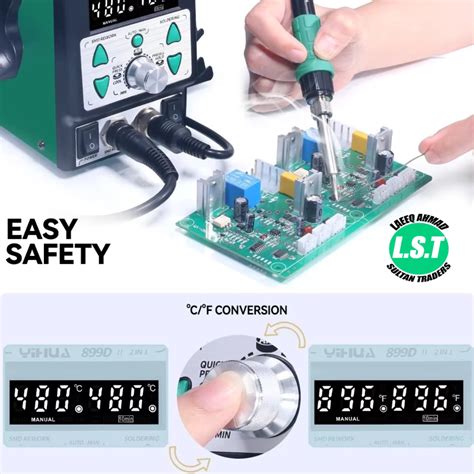 YIHUA 899D II One Button Turns Hot To Cool Air New Upgraded Nozzle Easy