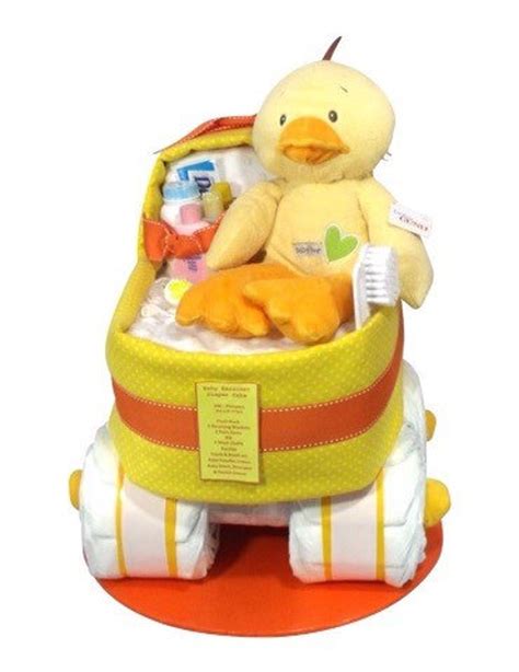 Duck Diaper Cake Bassinet Yellow Neutral Baby Shower Newborn T Etsy