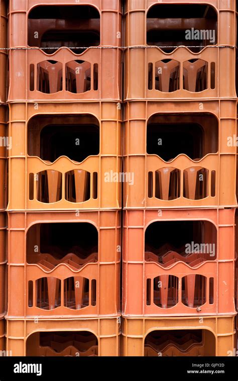 Stacked Empty Bottle Crates Stock Photo Alamy