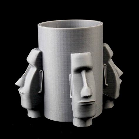 3d Printable Moai Head Pot By Muguet