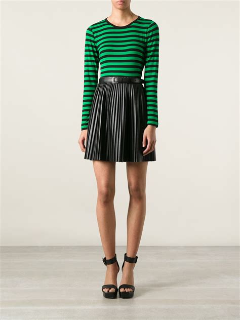 Michael Michael Kors Striped T Shirt In Green Lyst