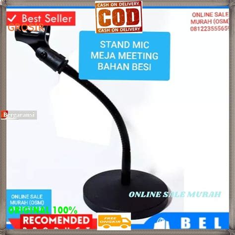 Jual Original Stand Mic Cm Full Plat Besi Flexsible Kaki Bulat