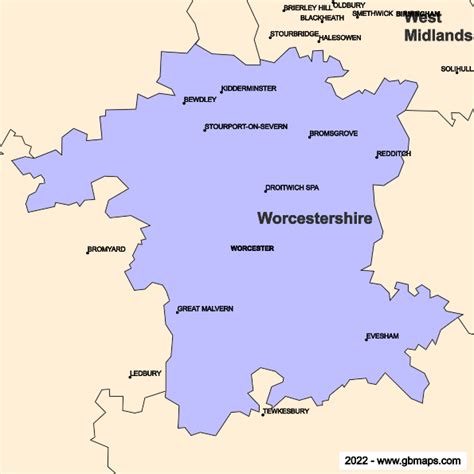 Map Of Worcestershire Villages - Cordie Chantalle