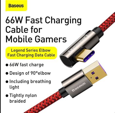 Baseus CACS000509 Legend Series Elbow Fast Charging Data Cable USB To