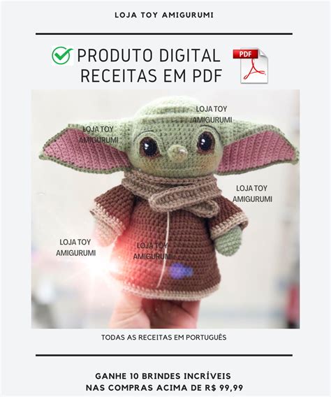 Receita Amigurumi Baby Yoda Pdf Elo Produtos Especiais