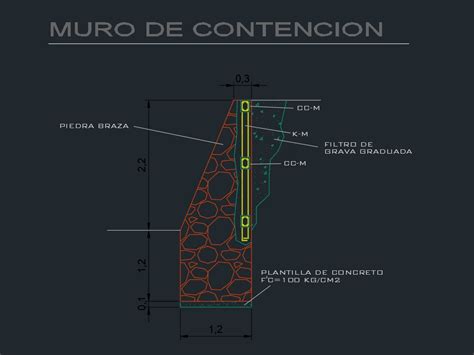 Muro De Contencion En Autocad Descargar Cad 22595 Kb Bibliocad