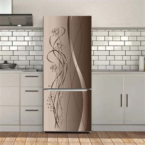 Fridge Door Wrap Vinyl Sticker Decor Front Refrigerator Pvc Wallpaper