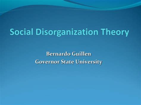 Social Disorganization Theory Ppt